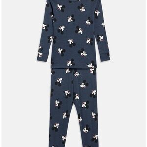 Kids Pajama Set - Navy with Mickey Mouse Print